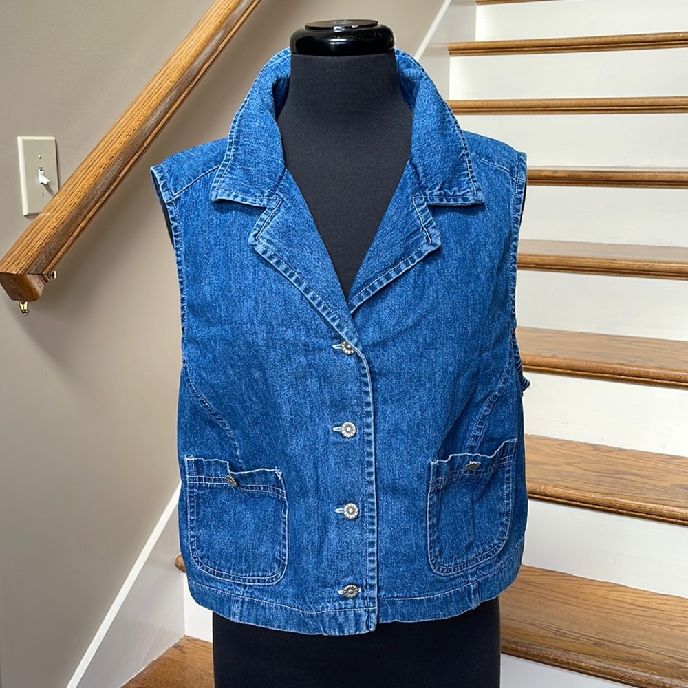 Studio Ease BLUE JEAN VEST Clothing Company SIZE 16W
